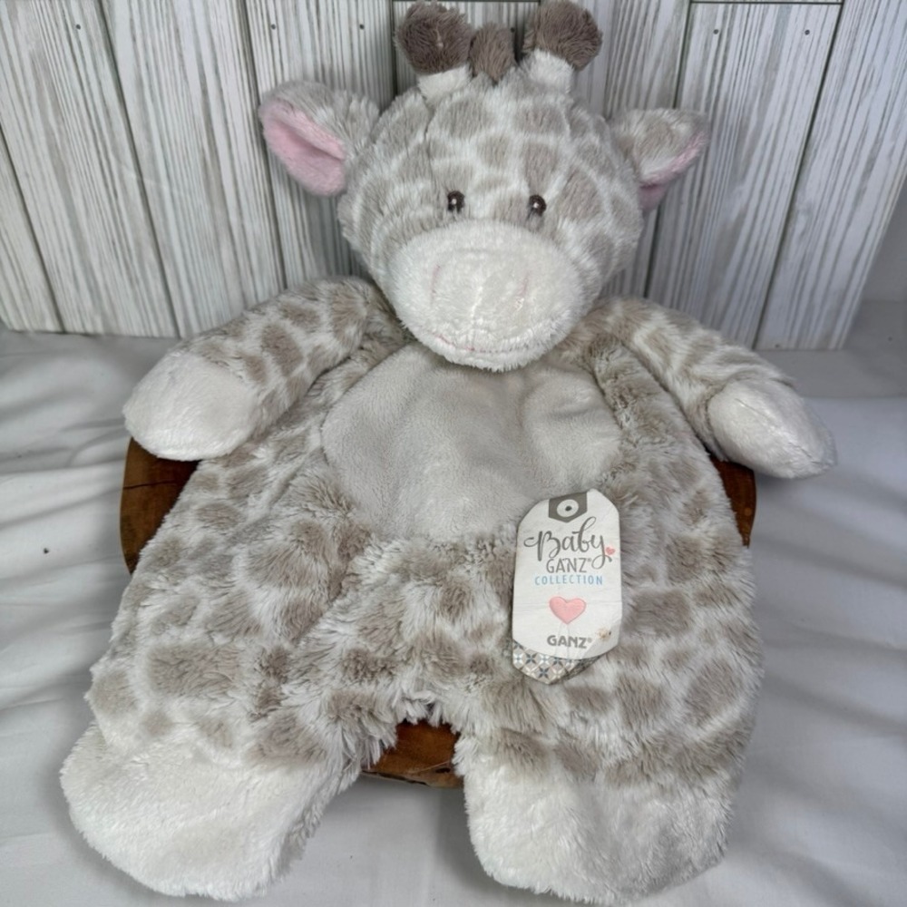 Ganz Baby Jamie Giraffe Flat-A-Pat Plush Stuffed Animal Grey Cream BG3802